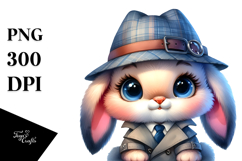 cute Bunny Detective Coat PNG Product Image 1