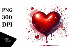 Colorful Red Heart PNG Product Image 1
