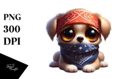 Exaggerated Dog with Bandana PNG Product Image 1