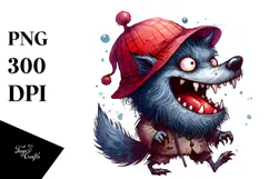 Funny Simple Werewolf Watercolor PNG Product Image 1