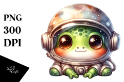 Cute Baby Frog with Astronaut Helmet, PNG Product Image 1