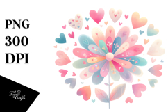 Boho Heart Flower PNG Product Image 1
