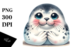 Watercolor Funny Seal | Clipart Product Image 1