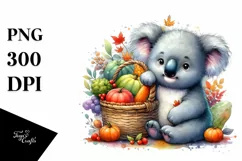 Baby Koala Sitting with Autumn Vegetables | Sublimation | Product Image 3