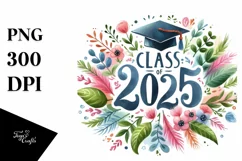 Watercolor Class of 2025 | Clipart Product Image 1