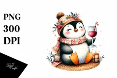 Funny Penguin Of Wine Clipart Product Image 3