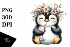Funny Penguin Of Wine Clipart Product Image 1