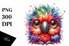 Colorful Watercolor Cute Parrot Eyes Product Image 3