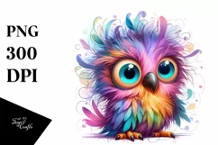 Colorful Baby Parrot with Crazy Eyes and Hair Product Image 1