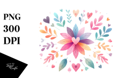 Boho Heart Flower PNG Product Image 1