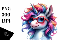 Funny Baby Unicorn PNG Product Image 1
