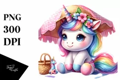Cute Baby Unicorn Wearing Beach Towel | Sublimation | Product Image 3
