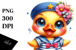Cute Baby Duck Sailor Outfit, Transparent PNG Product Image 1