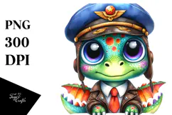 Vibrant Crazy Eyes Baby Dinosaur PNG Product Image 1