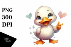 Duck Portrait Love Sign Cute Funny Clipart Product Image 3