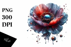 Colorful Watercolor Splash Abstract Poppy Product Image 3