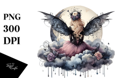 Gothic Fairy on a Cloud View PNG Product Image 1