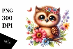 Colorful Baby Owl Sticker | Clipart Product Image 3