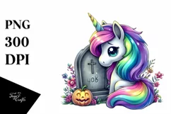 Vibrant Unicorn Halloween | Sublimation | Clipart Product Image 3