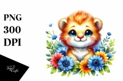 Colorful Baby Lion Clipart Product Image 1