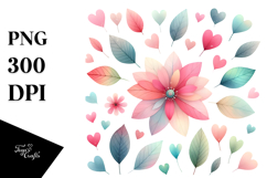 Boho Heart Flower PNG Product Image 1