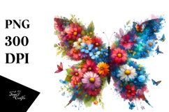 Vibrant Butterfly Flowers | Sublimation Clipart Product Image 3