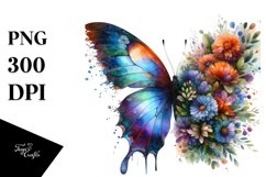 Vibrant Butterfly Flowers | Sublimation Clipart Product Image 1