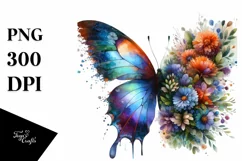 Vibrant Butterfly Flowers | Sublimation Clipart Product Image 1