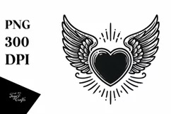 Heart with Wings Tattoo PNG Product Image 1