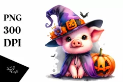 Cute Baby Pig Halloween Clipart Product Image 1