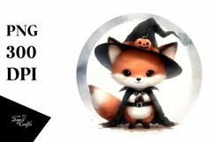 Cute Baby Fox, Washed Watercolor PNG Product Image 3