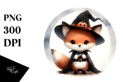Cute Baby Fox, Washed Watercolor PNG Product Image 1