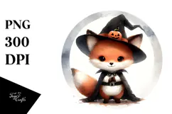 Cute Baby Fox, Washed Watercolor PNG Product Image 1