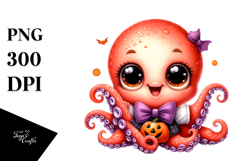 Baby Octopus in Halloween Costume, Transparent PNG Product Image 1