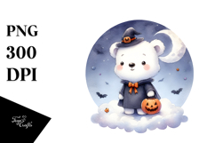 Cute Baby Polar Bear Halloween PNG Product Image 1