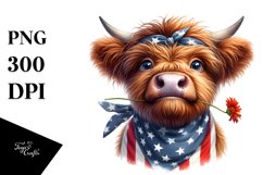 Caricature-Like Highland Cow Portrait | Clipart Product Image 1