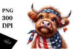 Caricature-Like Highland Cow Portrait | Clipart Product Image 1