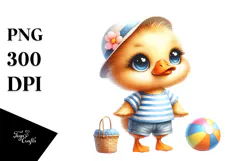 Cute Baby Duck for the Beach, PNG Product Image 1
