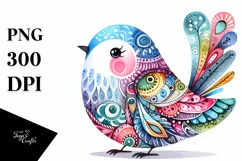 Watercolor Vibrant Bird Colorful Clipart Product Image 3