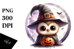 Cute Baby Owl Halloween PNG Product Image 1