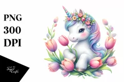 Cute Baby Unicorn | Watercolor Pastel Product Image 3