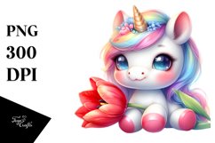 Cute Baby Unicorn | Watercolor Pastel Product Image 3
