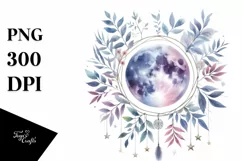 Vibrant Boho Moon with Stars, Transparent PNG Product Image 3