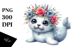 baby,seal,digital baby seal image,transparent background Product Image 1