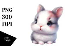 Digital Painting Baby Rabbit PNG Product Image 1