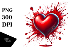 Glossy Red Heart PNG Product Image 1