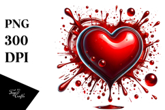 Glossy Red Heart PNG Product Image 1