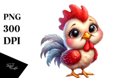 Watercolor Baby Rooster Standing | Clipart Product Image 1