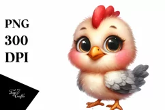 Watercolor Baby Rooster Standing | Clipart Product Image 3