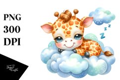 Cute Baby Giraffe | Watercolor Sleeping Product Image 1